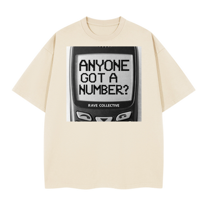 Anyone Got a Number Tee - Beige