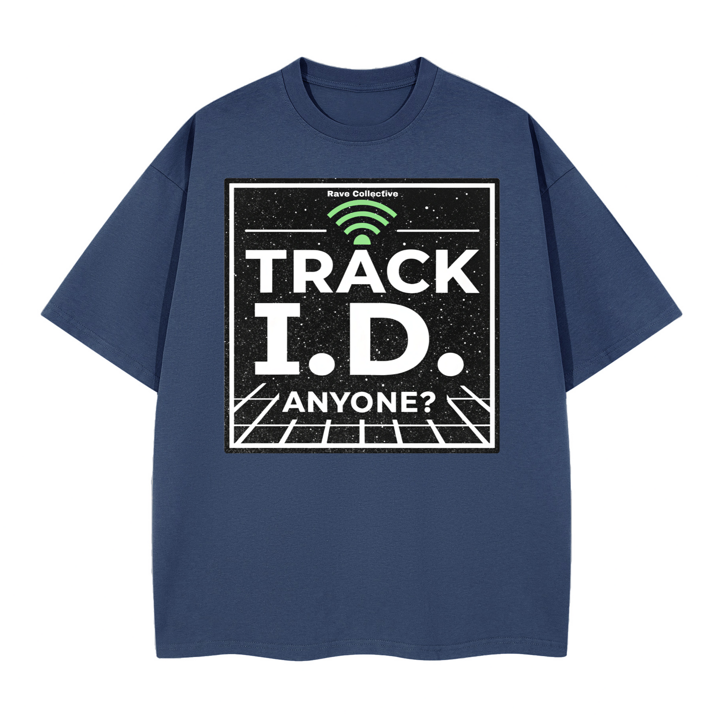 boxy tee track id navy