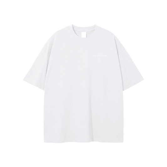 White Oversized Unisex Rave T-Shirt - White on White